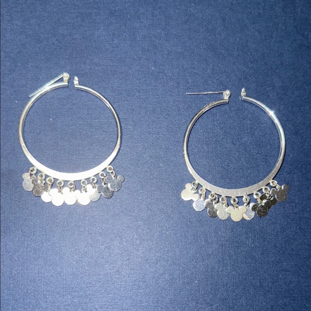 Gold Hoop Earrings with Disc Accents